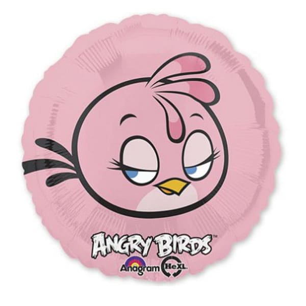 Фольгированный круг Angry Birds Розовая Стелла - 46 см