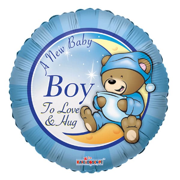 Фольгированный круг медвежонок мальчик