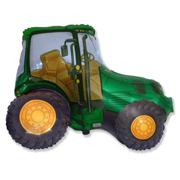 Фольгированный шар трактор зеленый