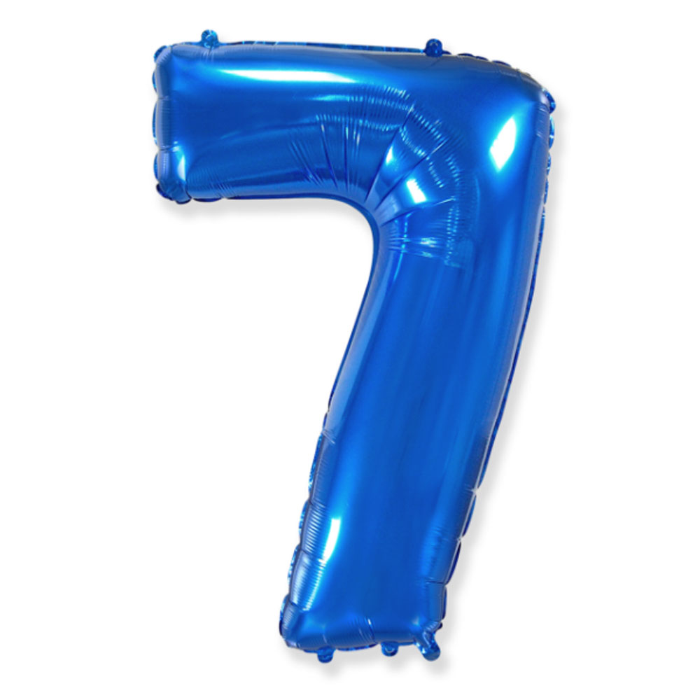 Воздушный шар цифра 7 синяя