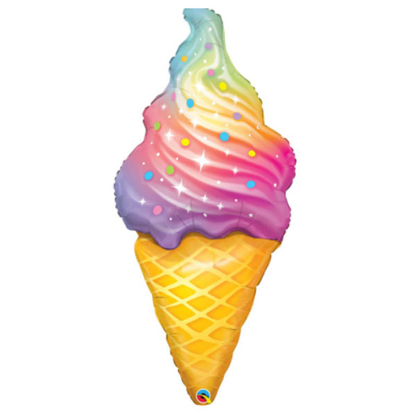 Фольгированный шар Разноцветное мороженое в вафельном рожке