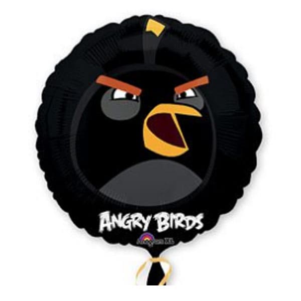 Фольгированный круг Angry Birds Черный Боб - 46 см
