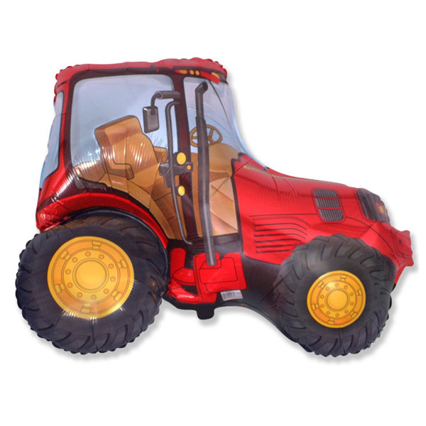 Фольгированный шар трактор красный