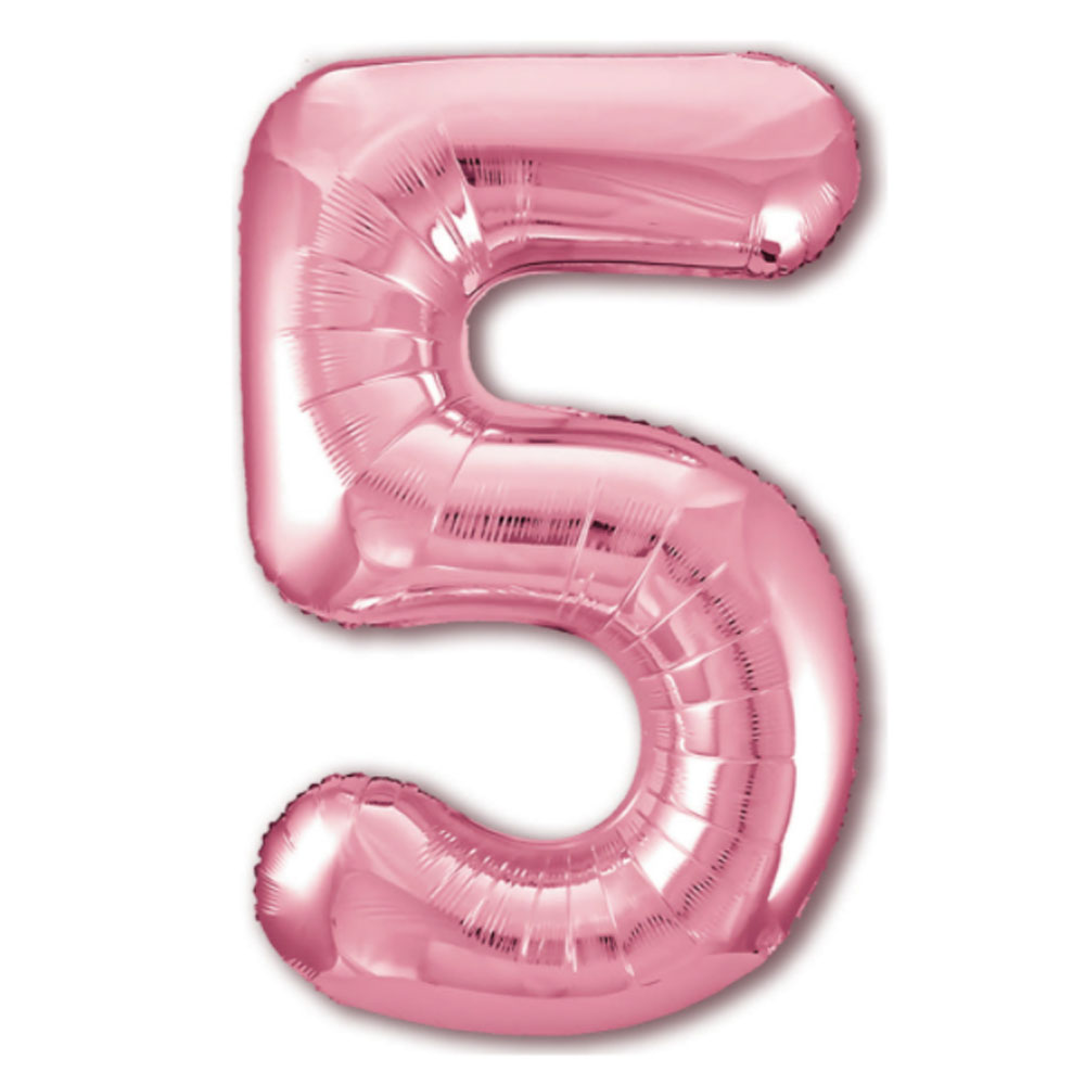 Воздушный шар цифра 5 фламинго