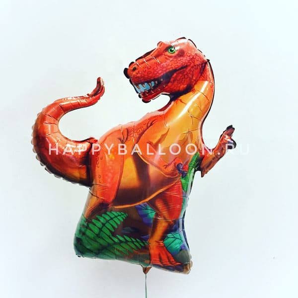 Фольгированный шар красный динозавр Тиранозавр 79х74 см