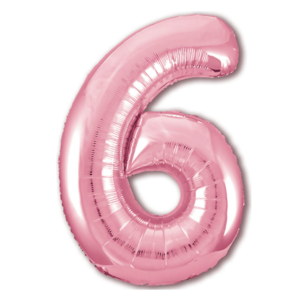 Воздушный шар цифра 6 фламинго