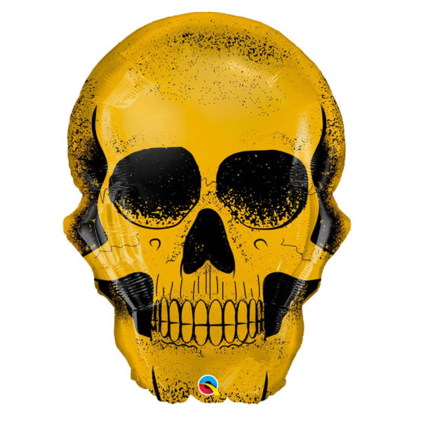 Фольгированный шар Большой золотой череп