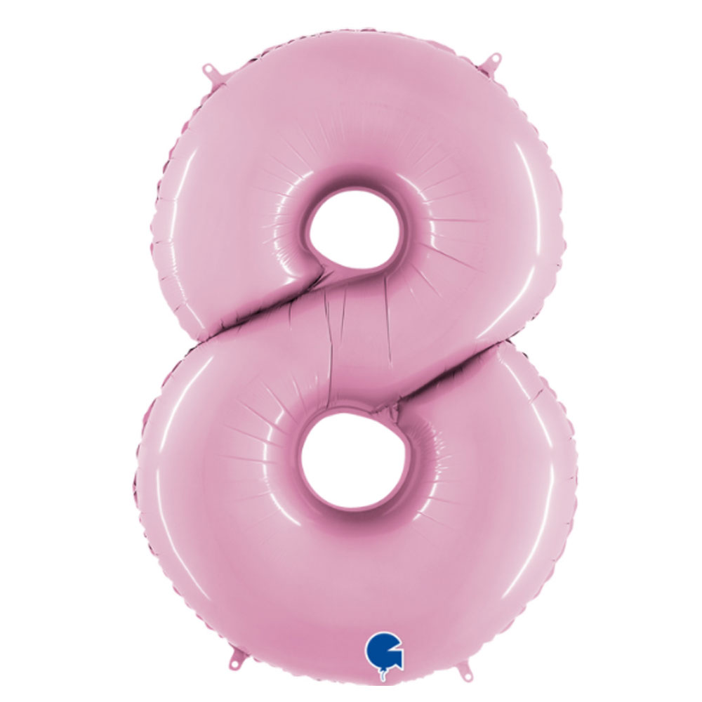 Воздушный шар цифра 8 нежно-розовая