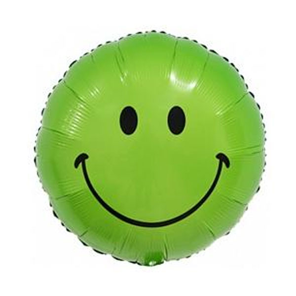 Фольгированный шар Смайл зеленый