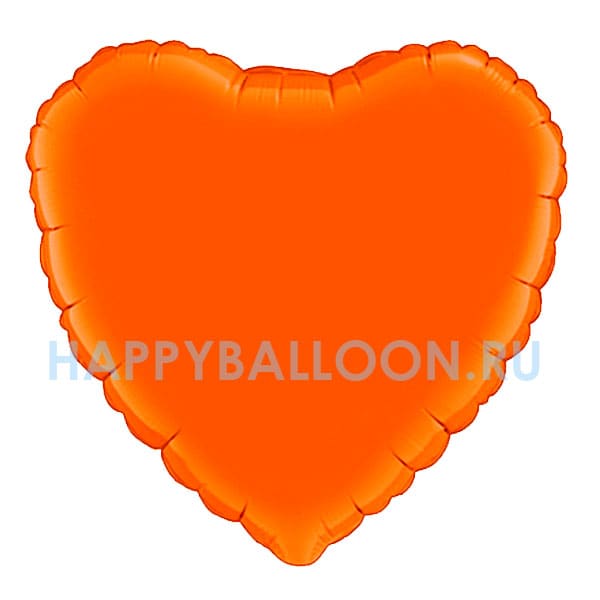 Фольгированный шар сердце оранжевое 46 см