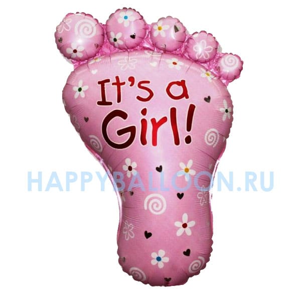 Фольгированный шар ножка младенца розовая