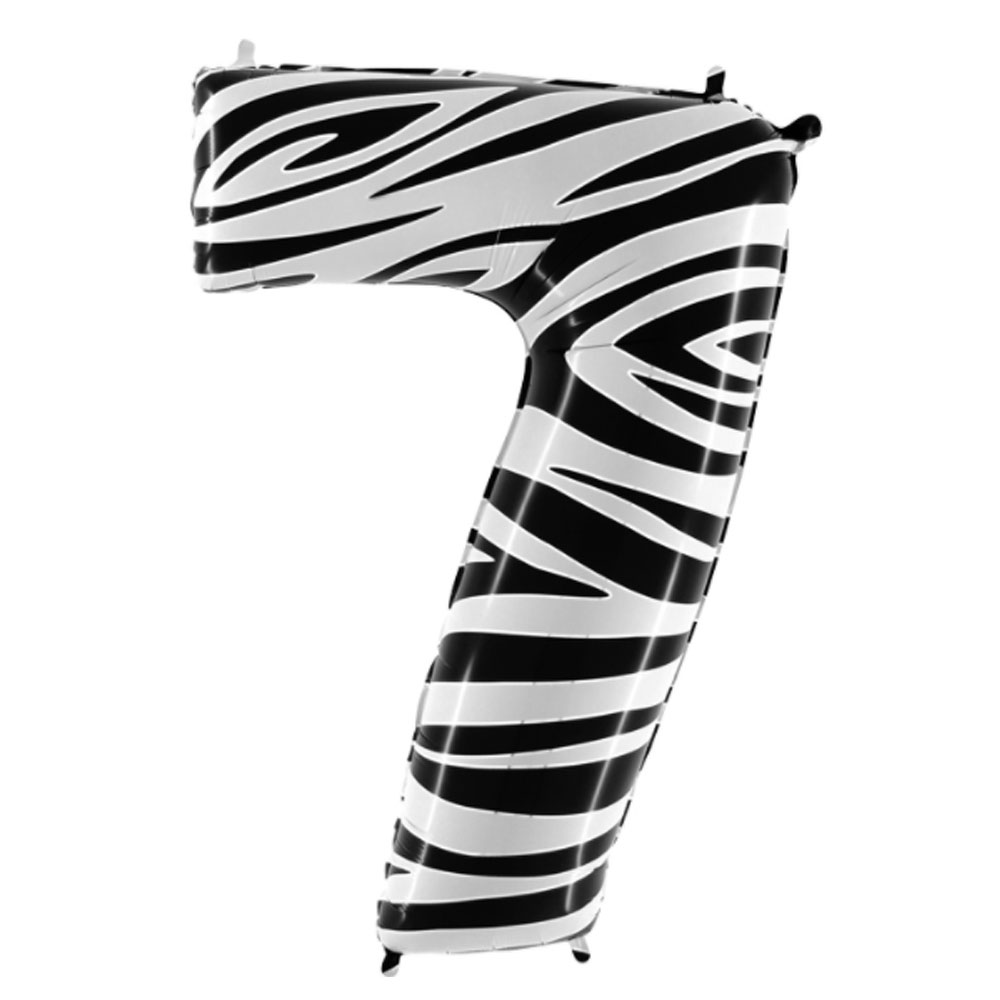 Воздушный шар цифра 7 зебра анимал