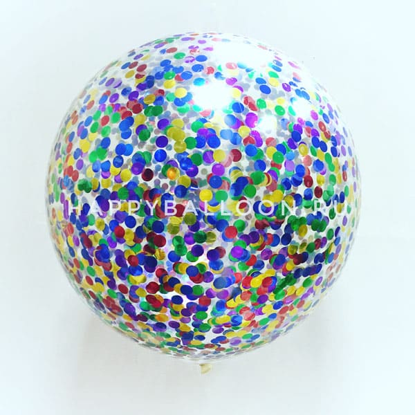 Большой шар с конфетти разноцветный 60 см